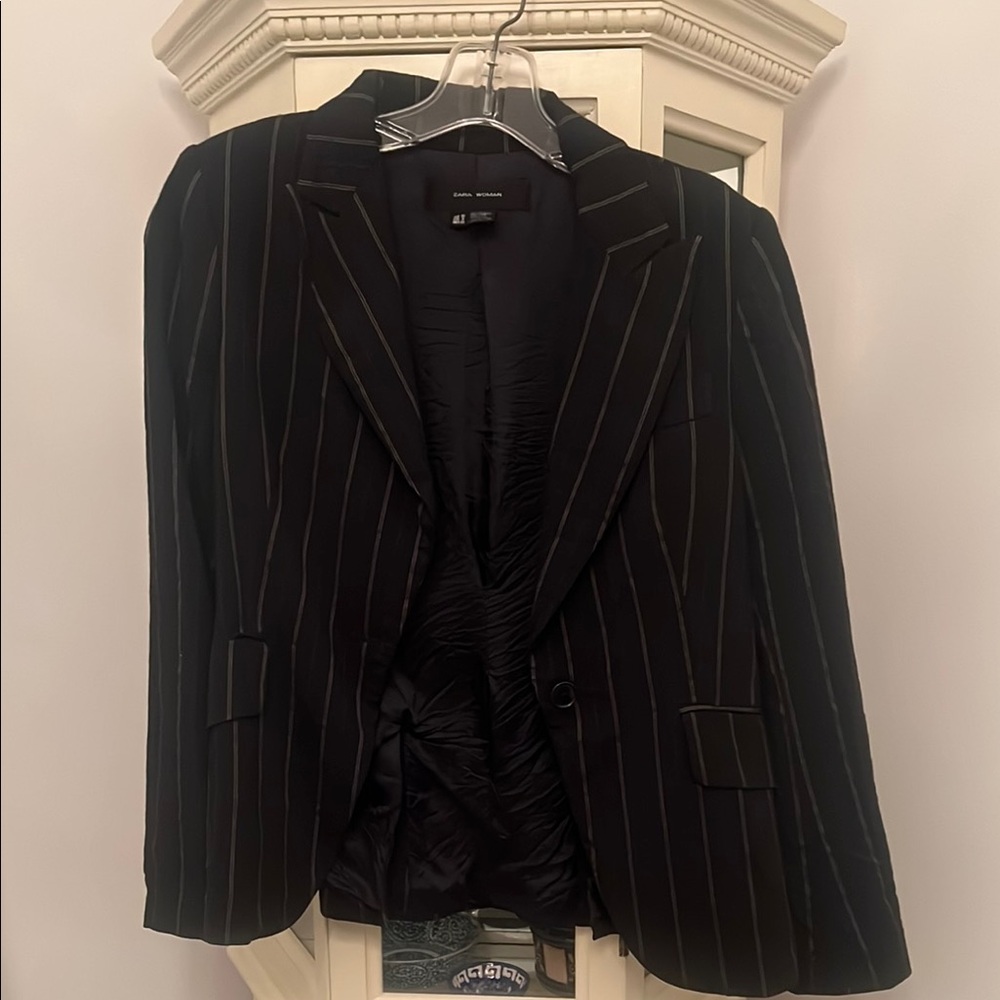 Navy wool Pinstripe Blazer